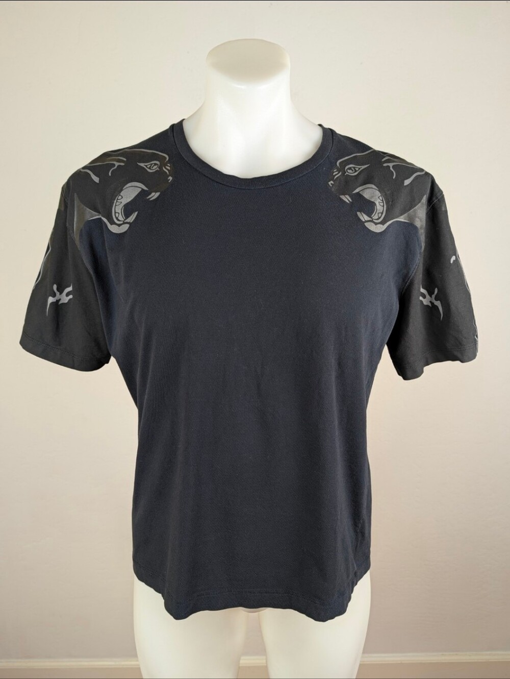 Authentic Valentino Panther Shoulder Graphic Crewneck